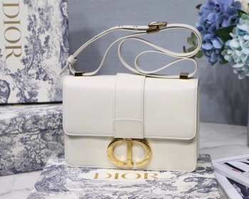 DIOR 30 MONTAIGNE CALFSKIN BAG WHITE