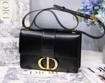 DIOR 30 MONTAIGNE CALFSKIN BAG BLACK