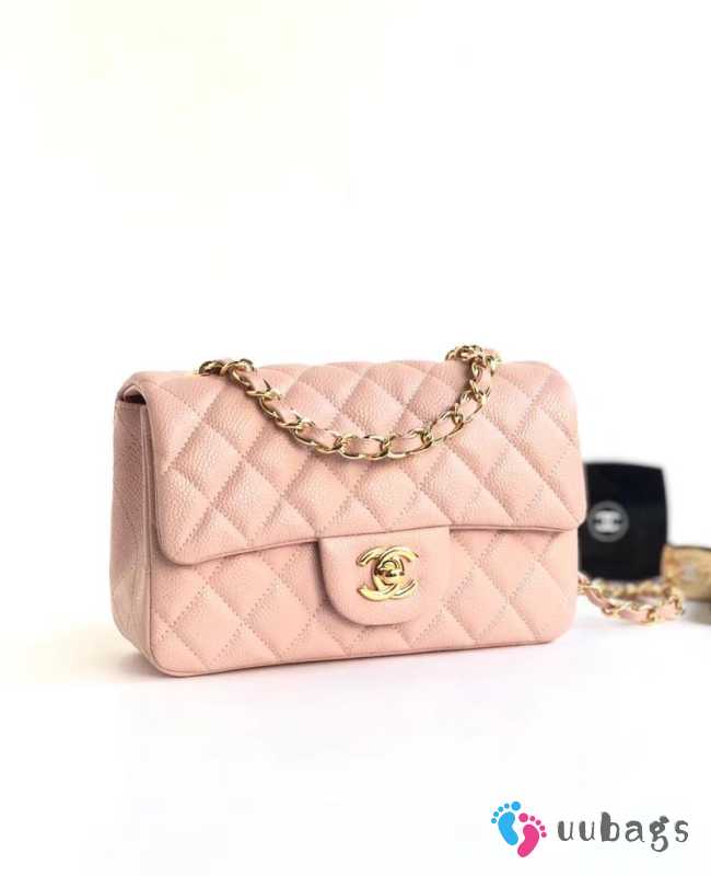 Chanel 20cm Classic Flap Bag Pink Caviar Leather sliver&gold hardware - 1