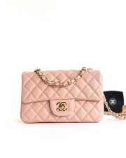 Chanel 20cm Classic Flap Bag Pink Caviar Leather sliver&gold hardware - 4