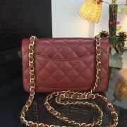 Chanel 20cm Classic Flap Bag Burgundy Caviar Leather sliver&gold hardware - 2