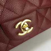 Chanel 20cm Classic Flap Bag Burgundy Caviar Leather sliver&gold hardware - 3