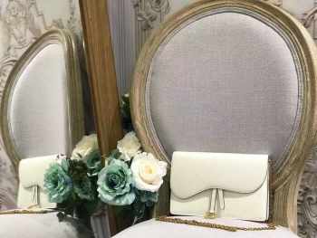 DIOR WHITE  SADDLE-CLUTCH VAN KALFSLEER