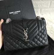 YSL ENVELOPE MEDIUM BAG SILVER HARDWARE - 1