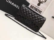 Chanel classic CF Lambskin Soft Leather Quilted Bag 25cm All Black  - 3