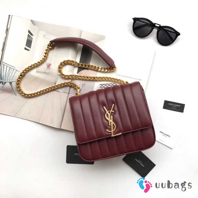 VICKY SHOULDER BAG ORIGINAL LEATHER MAROON - 1