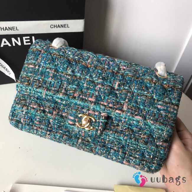 Chanel 25cm Tweed & Gold-Tone Metal Double Flap Bag - 1