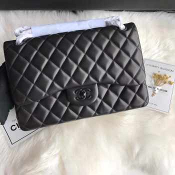 Chanel 30cm CF Lambakin Bag All Black