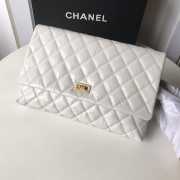 Chanel Palm print calfskin clutch White 002 - 4