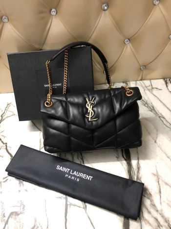 YSL LOULOU PUFFER SMALL BAG LAMBSKIN BLACK