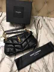 YSL LOULOU PUFFER SMALL BAG LAMBSKIN BLACK - 2