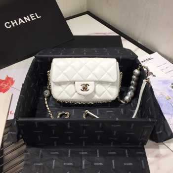 Chanel CF Mini Pear Bag white 18cm