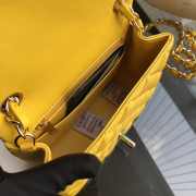 Chanel 17CM Mini Flap Yellow Bag Lambskin Leather With Gold&Silver Hardware - 5