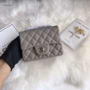 Chanel 17CM Mini Flap Grey Bag Caviar Leather With Silver Hardware - 5