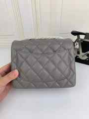 Chanel 17CM Mini Flap Grey Bag Caviar Leather With Gold Hardware - 6