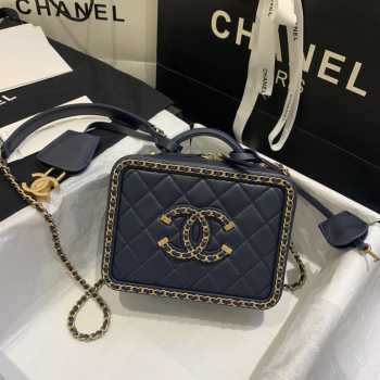 Chanel Vanity Case Navy Small black 18cm