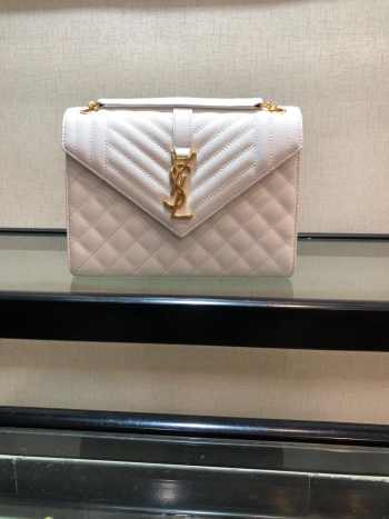 YSL ENVELOPE White MEDIUM BAG 