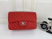 Chanel CF 20cm bag in red Caviar leather  - 1