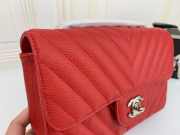 Chanel CF 20cm bag in red Caviar leather  - 6