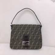 Fendi Zucca Mamma Baguette Shoulder Bag Black Brown - 1