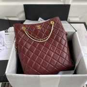 Chanel shopping bag Burgundy - 4