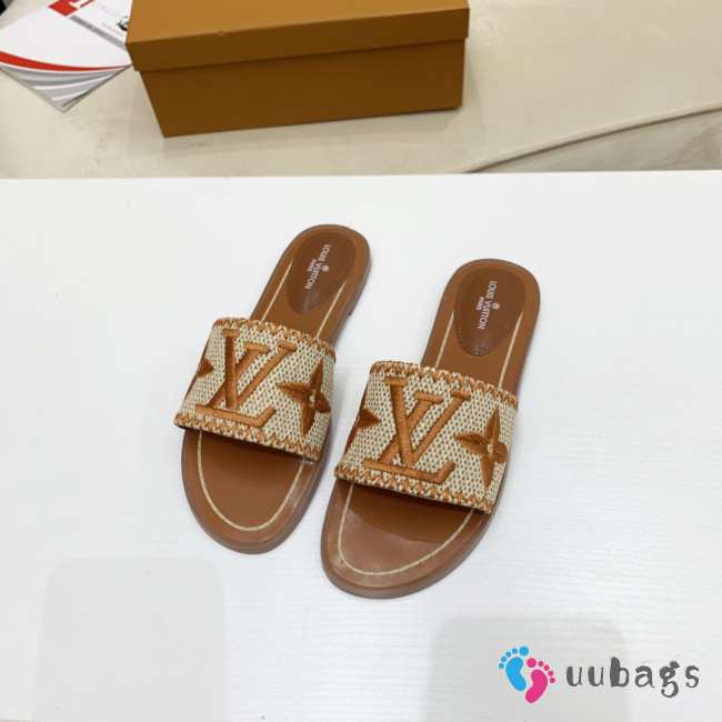 LV slippers Raffia Brown - 1