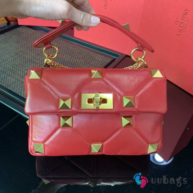 Valentino Garavani Roman Stud Red Bag 25cm - 1