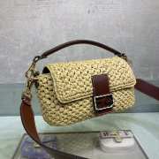 Fendi Baguette Woven straw bag 26x14x4cm - 3