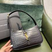 YSL LE 5 À 7 HOBO BAG IN CROCODILE-EMBOSSED SHINY LEATHER - 1