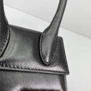 Jacquemus mini tote bag black leather 12cm - 2