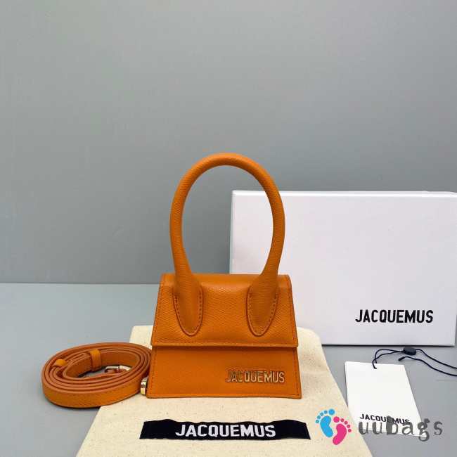 Jacquemus mini tote bag orange leather 12cm - 1