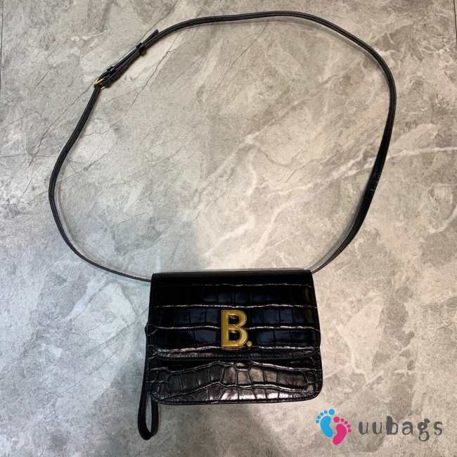 Balenciaga small black -golde hardware shoulder bag - 1