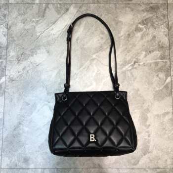 Balenciaga shoulder tote bag in black - silver hardware 25cm