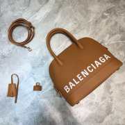 Balenciaga Ville Top Handle Bag Brown/White - 5