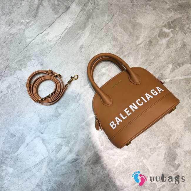 Balenciaga Ville Top Handle Mini Bag Brown/ Yellow - 1