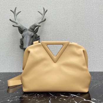 Bottega Veneta top handle bag in almond