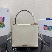 Prada Saffiano Top Handle Bag White 1BN012 - 2