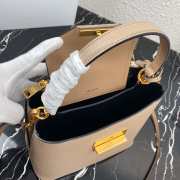 Prada Saffiano Top Handle Bag Beige 1BN012 - 6