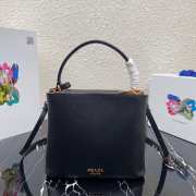 Prada Saffiano Top Handle Bag Black 1BN012 - 4