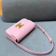 Celine Triomphe Shoulder Bag Shiny Calfskin Pink - 4