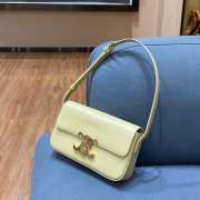 Celine Triomphe Shoulder Bag Shiny Calfskin Yellow - 3