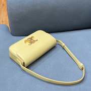 Celine Triomphe Shoulder Bag Shiny Calfskin Yellow - 5