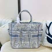 DIOR Book Tote Gray Design Embroidery Bag 41cm - 1