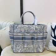 DIOR Book Tote Gray Design Embroidery Bag 41cm - 3