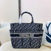 Dior Book Tote Blue Oblique Embroidery Bag 41cm - 1