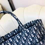 Dior Book Tote Blue Oblique Embroidery Bag 41cm - 6