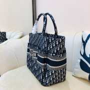 Dior Book Tote Blue Oblique Embroidery Bag 41cm - 5