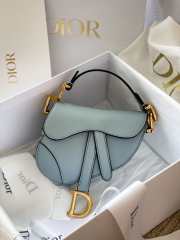 Dior Micro Saddle Mini Grained Leather in Blue - 1