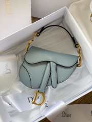 Dior Micro Saddle Mini Grained Leather in Blue - 4