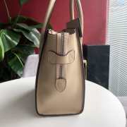  Luggage Bag Drummed Calfskin Silver Zip Beige 27cm - 6